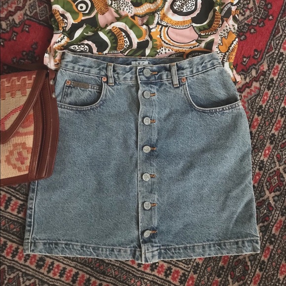 Calvin Klein Dresses & Skirts - VTG Calvin Klein Denim Skirt